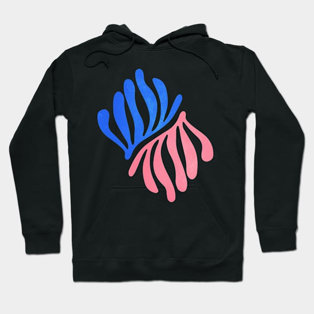 Blue & Pink Leaves: Matisse Series 01 Hoodie by ayeyokp